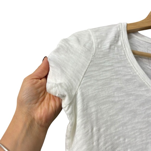 ATM SLUB JERSEY SCHOOLBOY V-NECK TEE WHITE SIZE XS - Picture 5 of 9